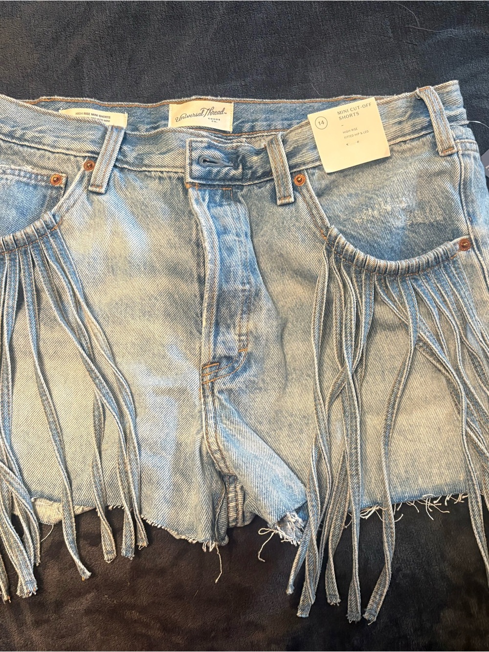 Universal Thread Light Blue Fringe Denim Cutoff Shorts